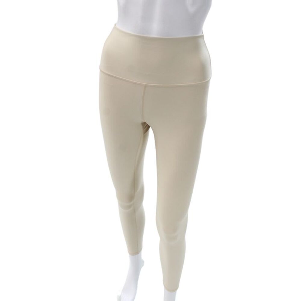 Alo Womens Ankle Leggings Beige Polyester Spandex Solid Size S